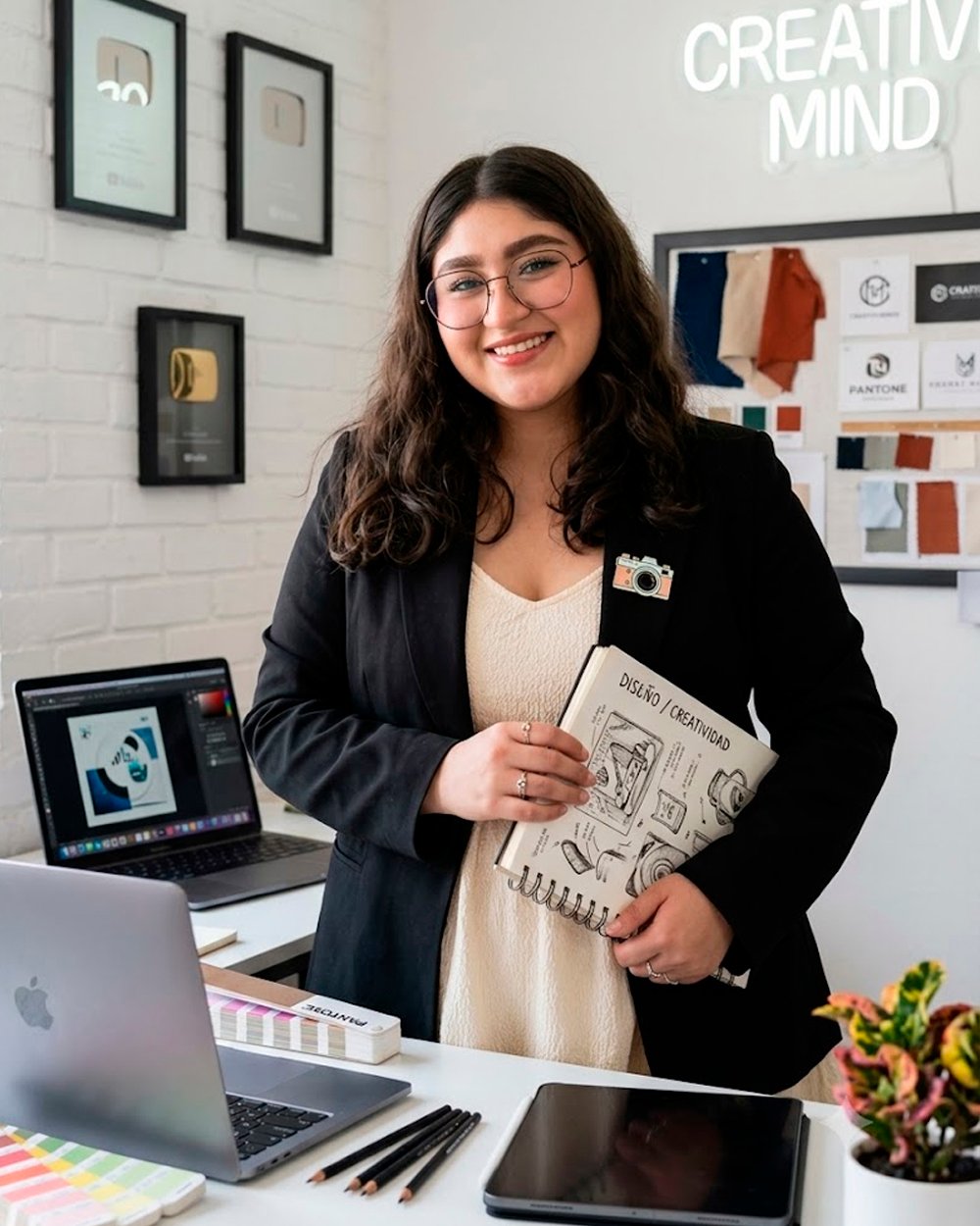 Daniela Carrasco en su estudio de diseño